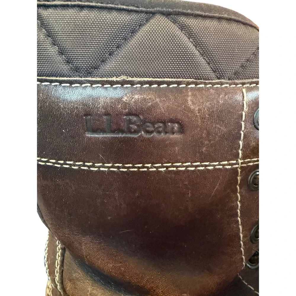 LL Bean Bar‎ Harbor Tek 2.5 Leather Duck Boots Brown Waterproof Womens 8 301344